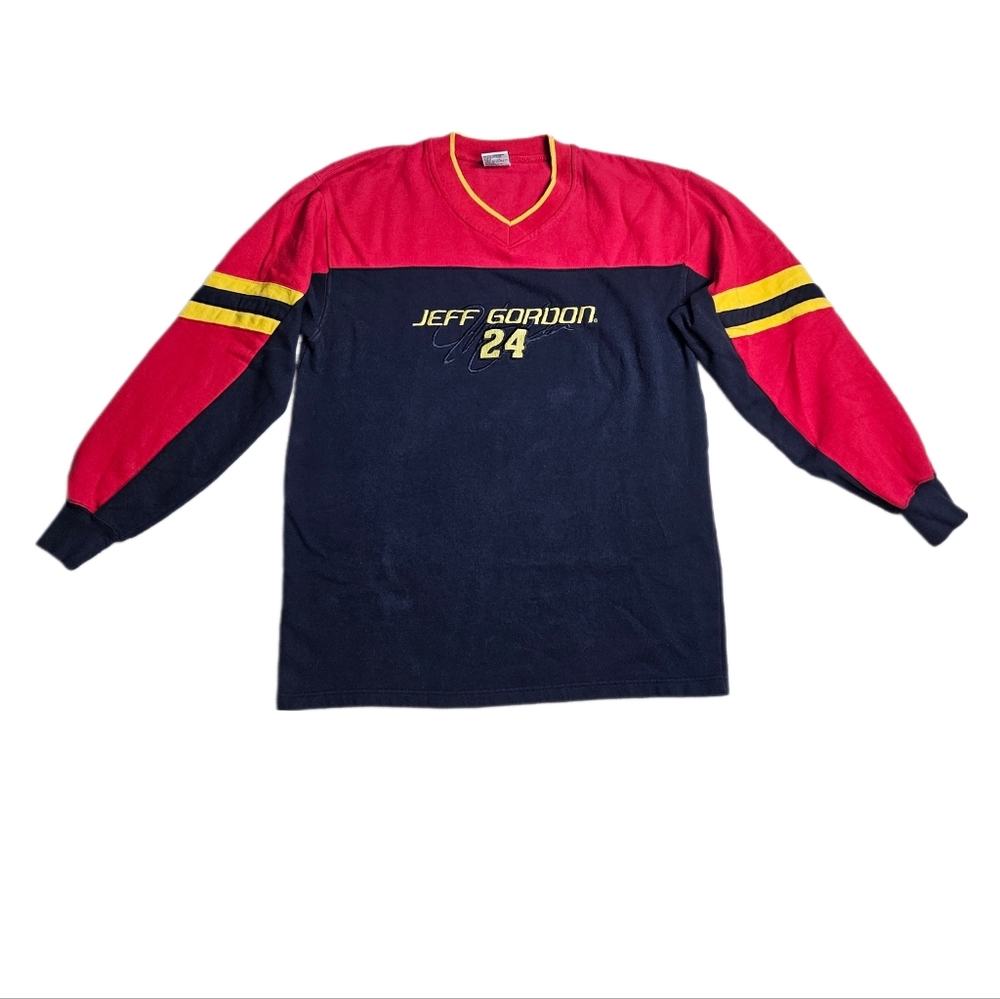 Vintage Jeff Gordon Sweatshirt Nasar Mens XL Red Blue Yellow Winners Circle